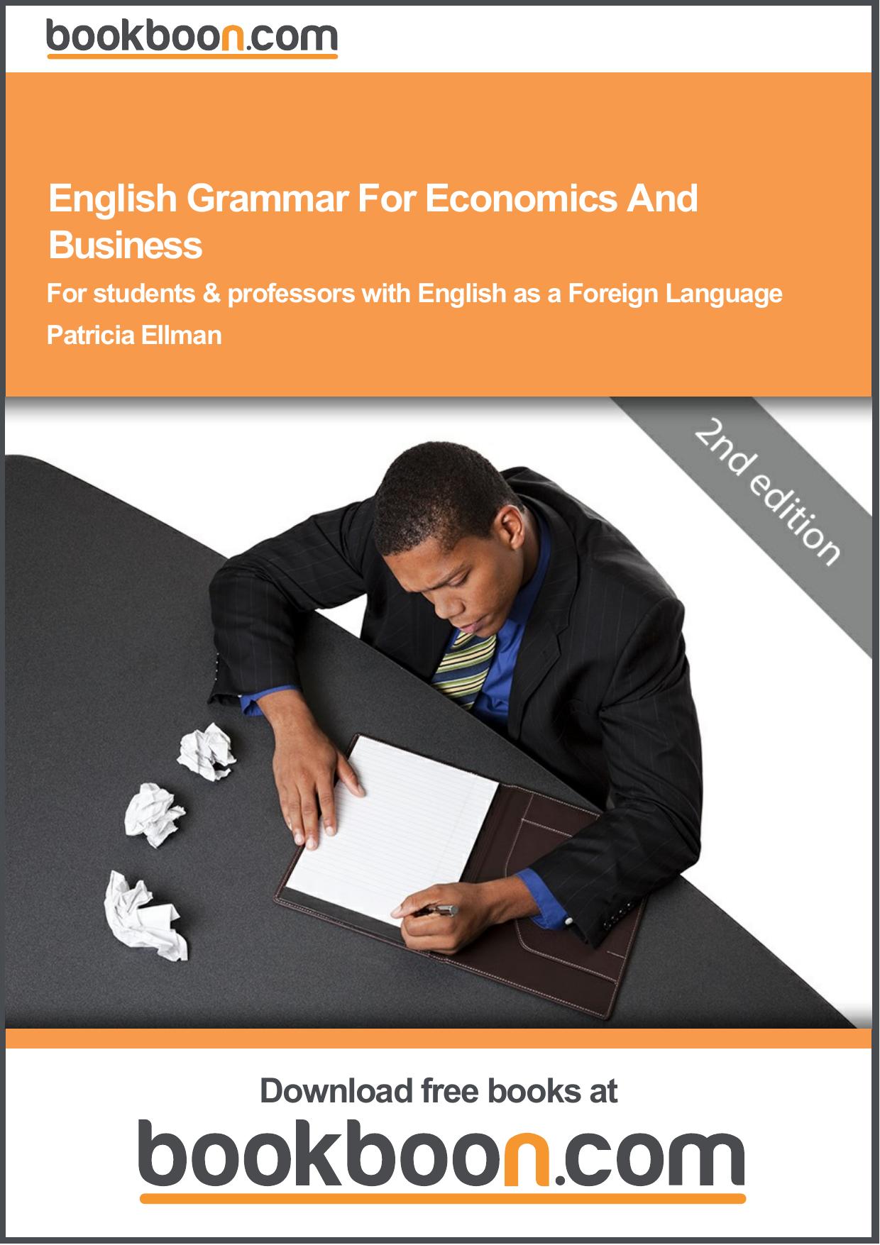 English Grammar for Economics and Business by Ellman Patricia