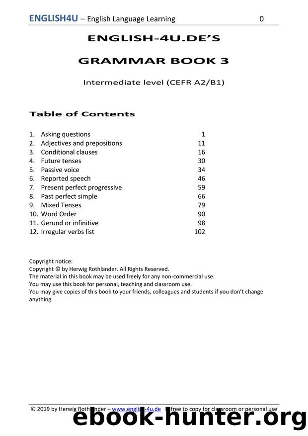 English Grammer eBook - Intermediate and Advanced by Herwig Rothlaender