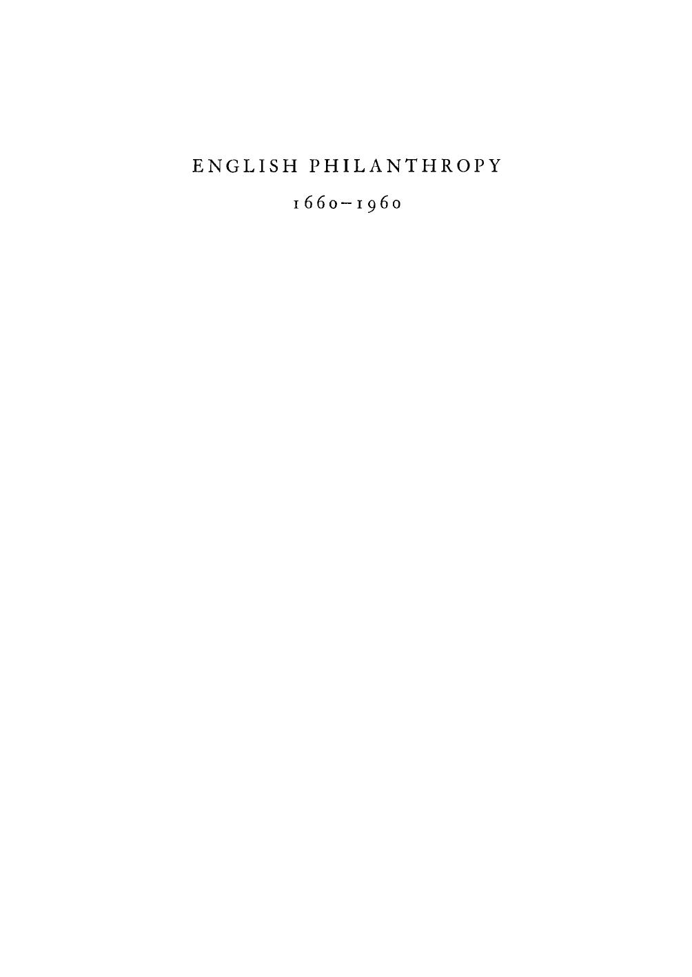 English Philanthropy, 1660-1960 by David Owen