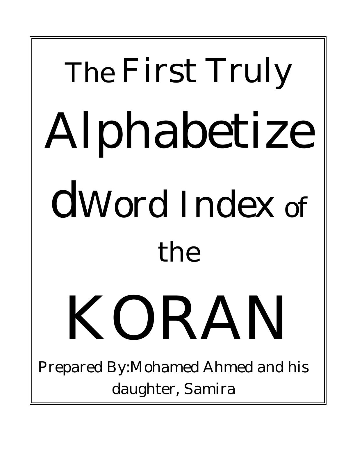 English Quran Index by Ahmed and Samira by Unknown