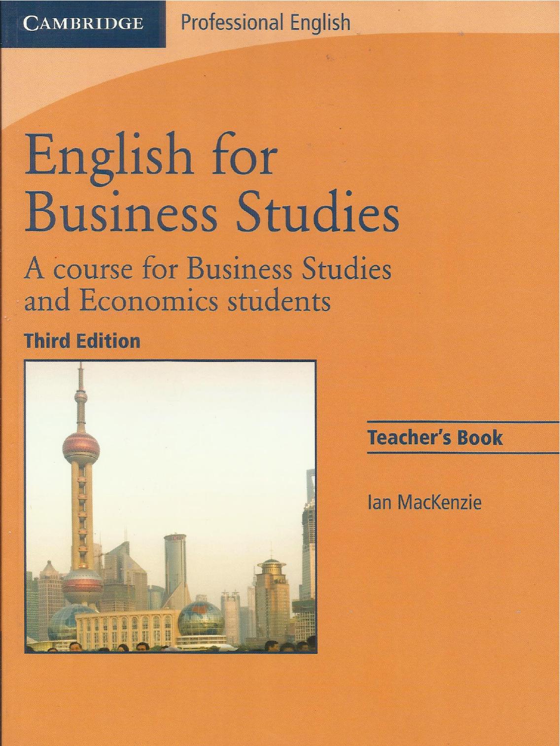 English for Business Studies. Teacher's Book by MacKenzie Ian