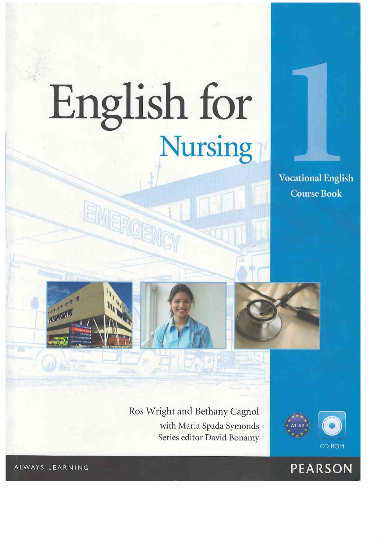 English for Nursing. Course Book 1 by Symons Maria Spada Wright Ros
