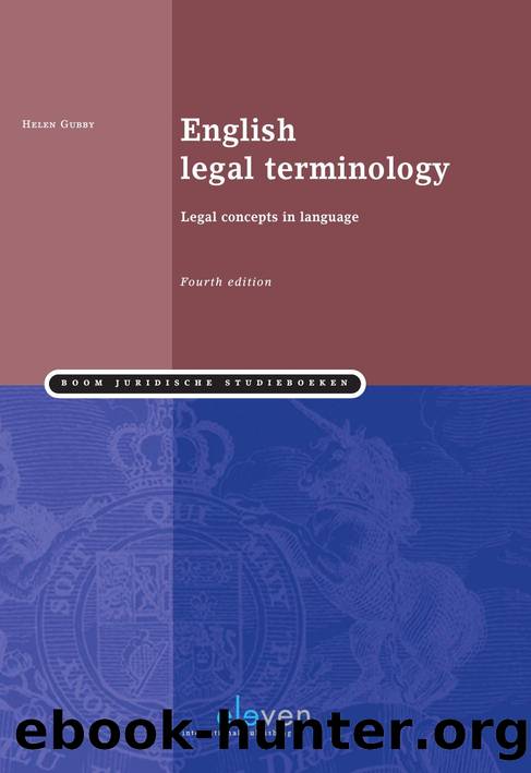 English legal terminology: Legal concepts in language by Dr. Helen Gubby barrister