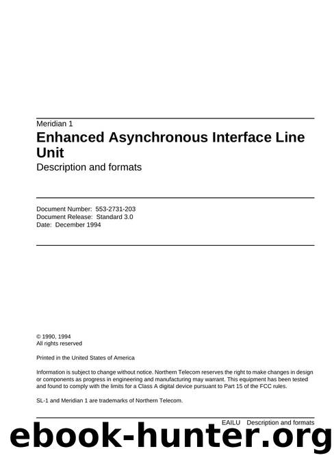 Enhanced Asynchronouse Interface Line Unit description and formats (titlecontents) by Unknown