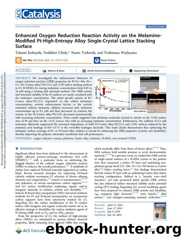 Enhanced Oxygen Reduction Reaction Activity on the Melamine-Modified Pt-High-Entropy Alloy Single-Crystal Lattice Stacking Surface by Takumi Kobayshi Yoshihiro Chida Naoto Todoroki & Toshimasa Wadayama