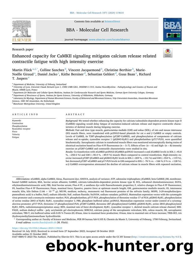 Enhanced capacity for CaMKII signaling mitigates calcium release related contractile fatigue with high intensity exercise by unknow