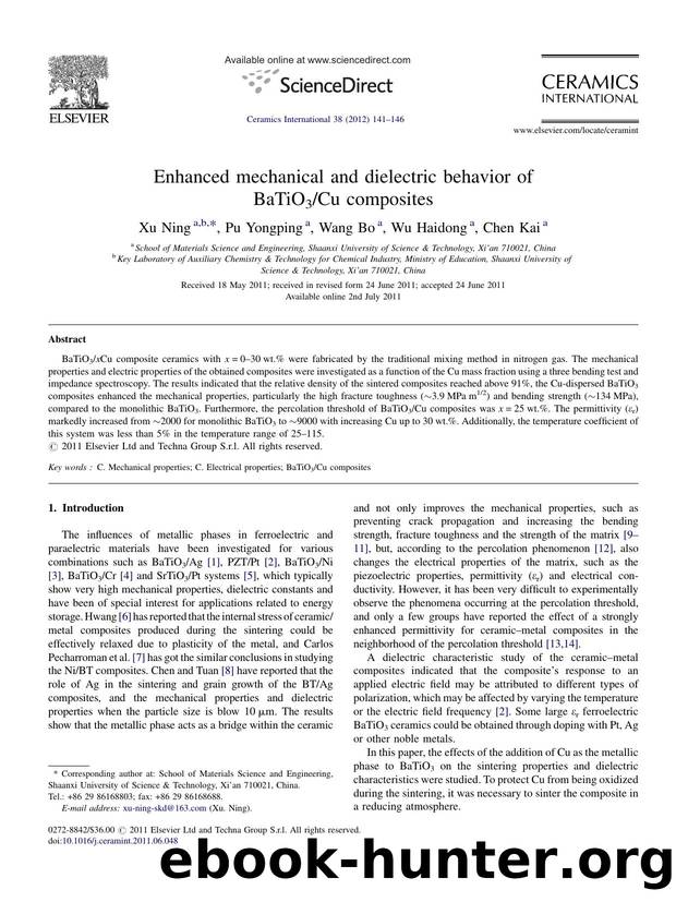 Enhanced mechanical and dielectric behavior of BaTiO3Cu composites by Xu Ning