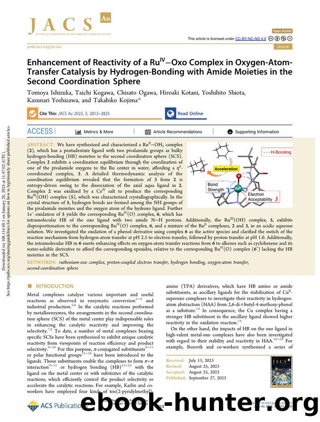 Enhancement of Reactivity of a RuIVâOxo Complex in Oxygen-Atom-Transfer Catalysis by Hydrogen-Bonding with Amide Moieties in the Second Coordination Sphere by unknow