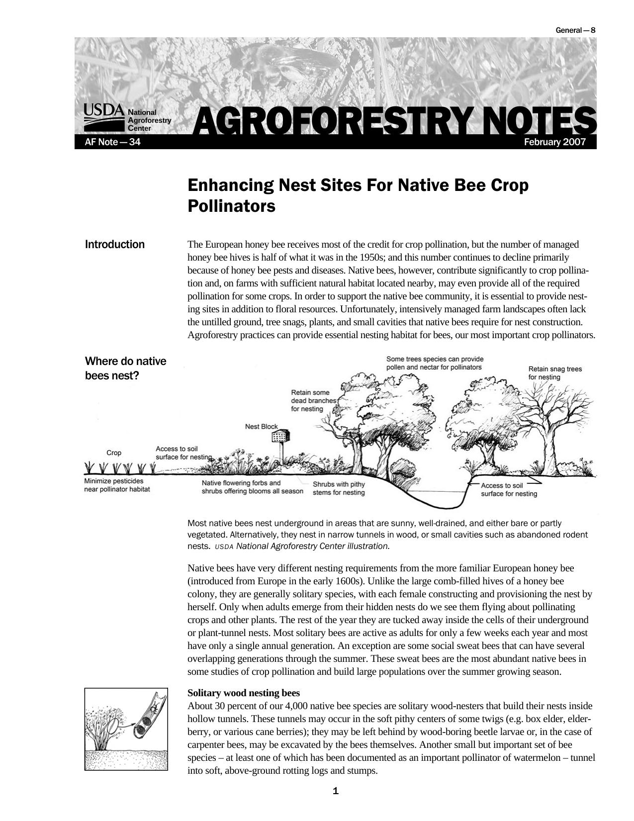 Enhancing Nest Sites For Native Bee Crop Pollinators by Mace Vaughan and Scott Hoffman Black