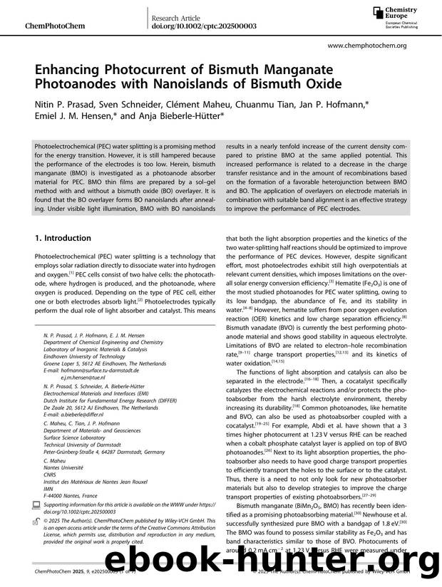 Enhancing Photocurrent of Bismuth Manganate Photoanodes with Nanoislands of Bismuth Oxide by unknow