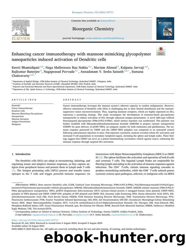 Enhancing cancer immunotherapy with mannose mimicking glycopolymer nanoparticles induced activation of Dendritic cells by unknow