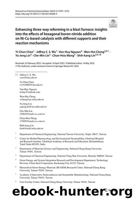 Enhancing three-way reforming in a blast furnace: insights into the effects of hexagonal boron nitride addition on Ni-Cu-based catalysts with different supports and their reaction mechanisms by unknow