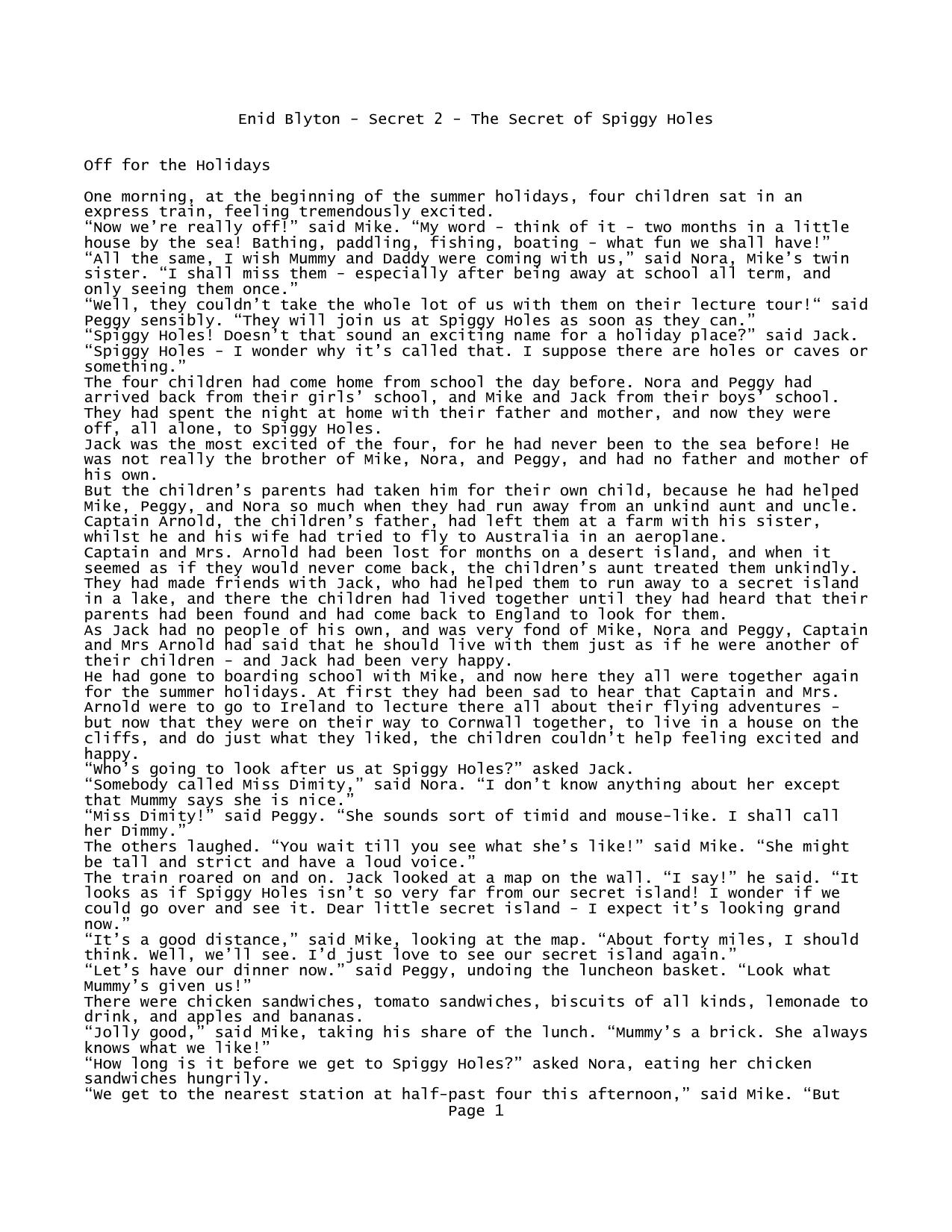 Enid Blyton - Secret 2 - The Secret of Spiggy Holes - Notepad by DELL