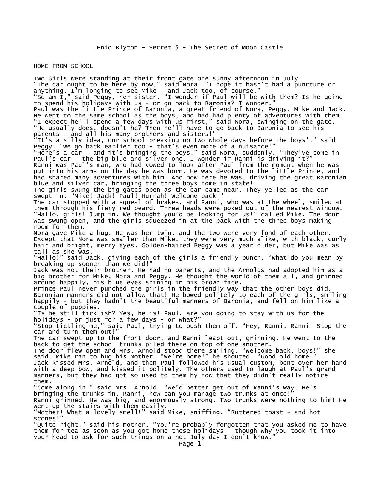 Enid Blyton - Secret 5 - The Secret of Moon Castle - Notepad by DELL