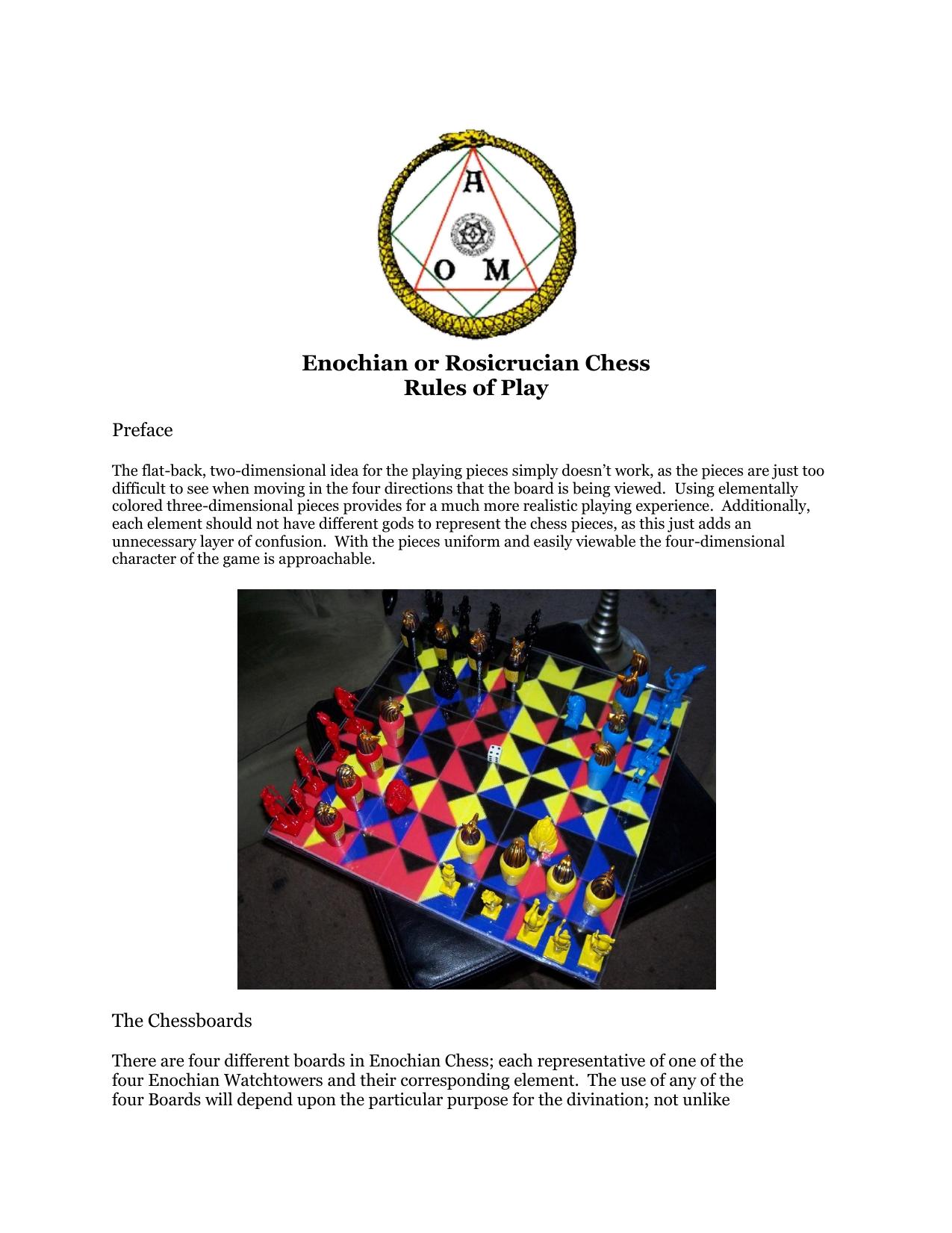 Enochian Chess Primer by Leo Vinci