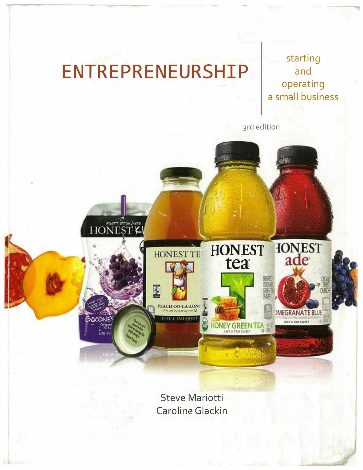 Entrepreneurship: Starting and Operating a Small Business by Steve Mariotti Caroline Glackin