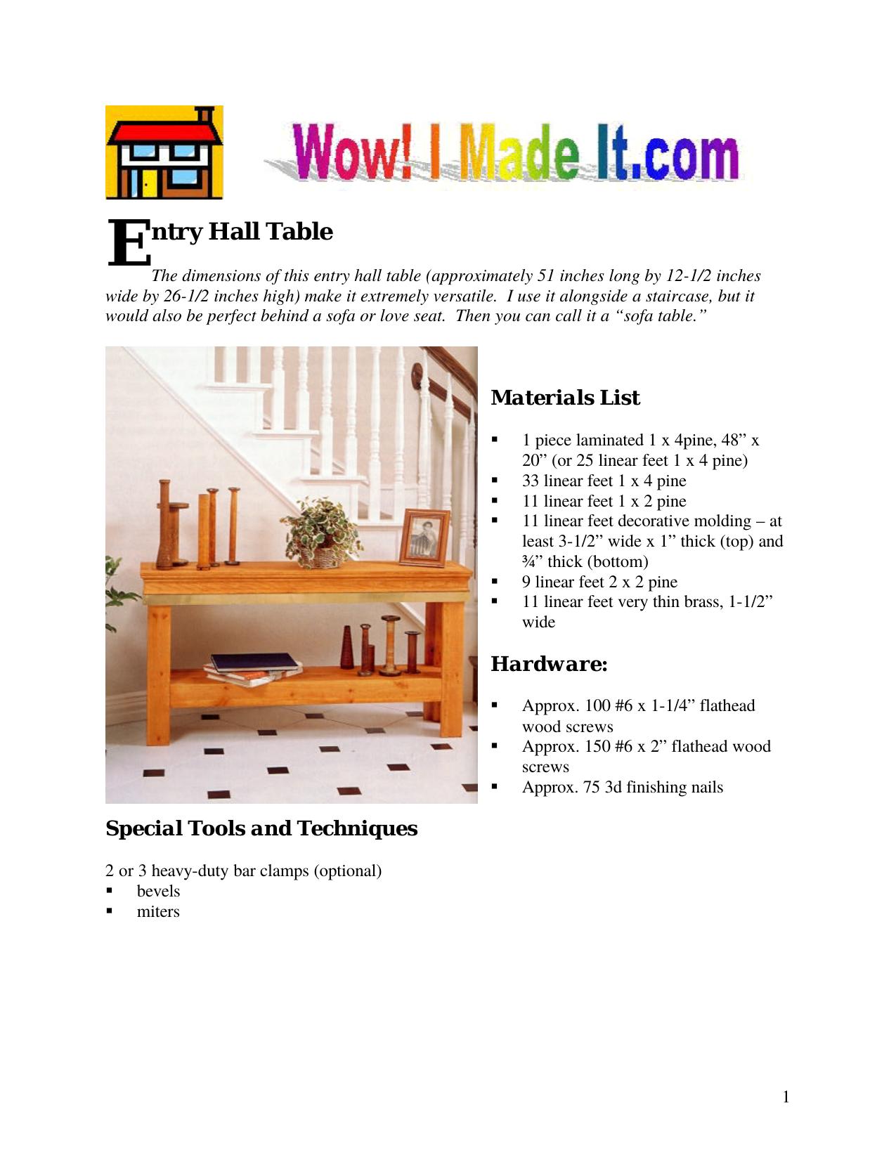 Entry Table by Entry Hall Table (or Sofa Table)