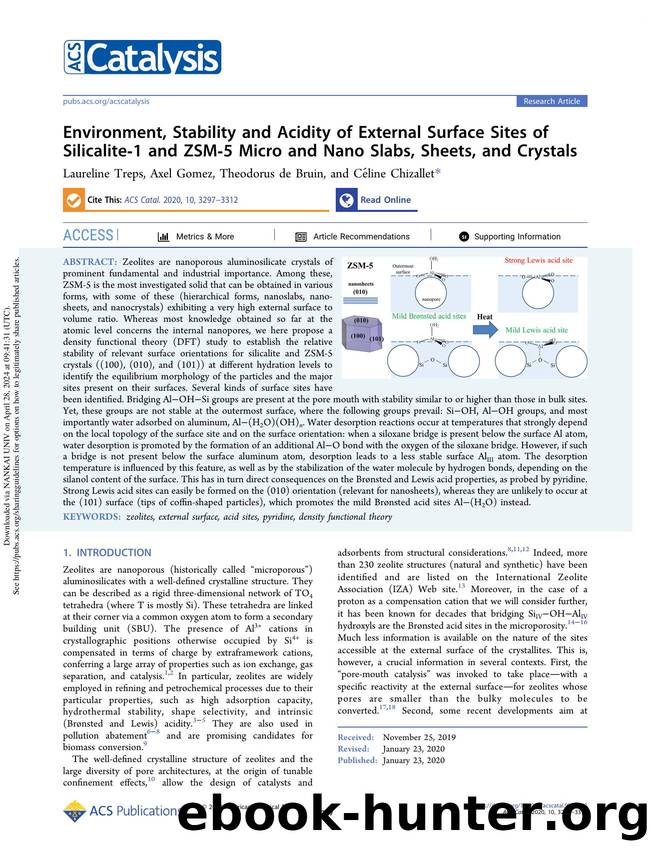 Environment, Stability and Acidity of External Surface Sites of Silicalite-1 and ZSM-5 Micro and Nano Slabs, Sheets, and Crystals by Laureline Treps Axel Gomez Theodorus de Bruin & Céline Chizallet