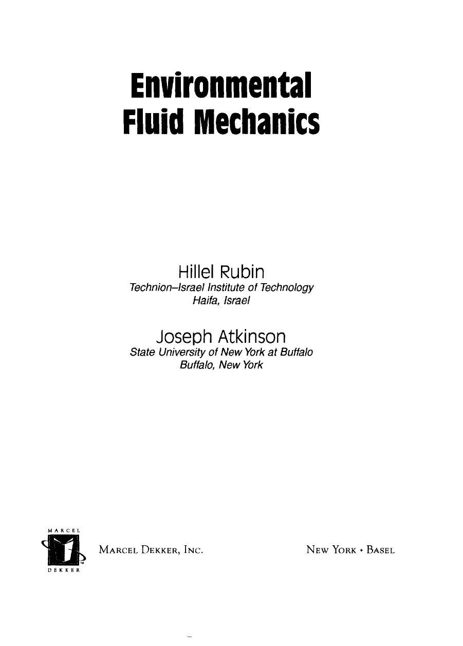 Environmental Fluid Mechanics by Robert D. Morrison