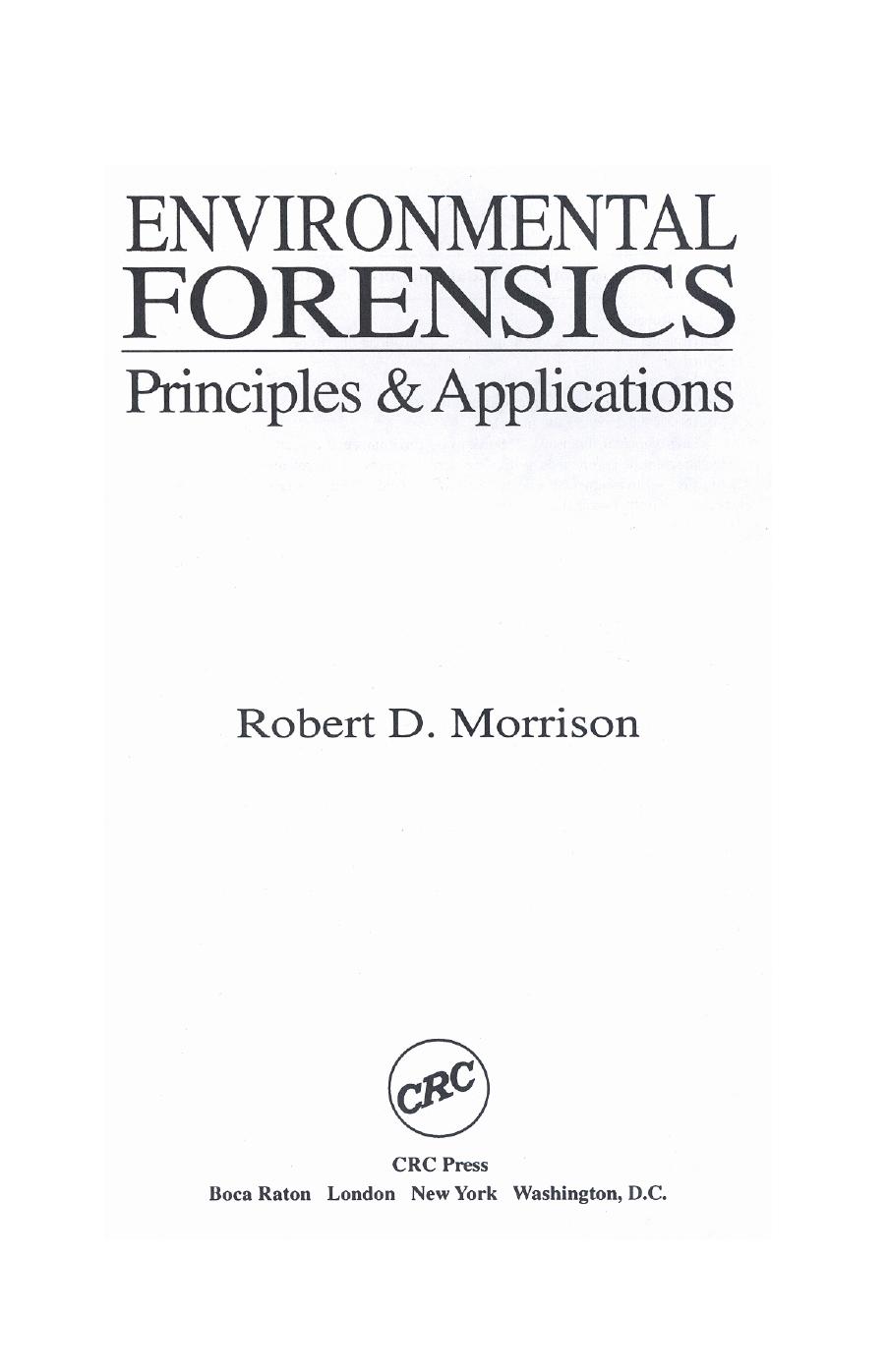 Environmental Forensics: Principles & Applications by Ekkehard Holzbecher