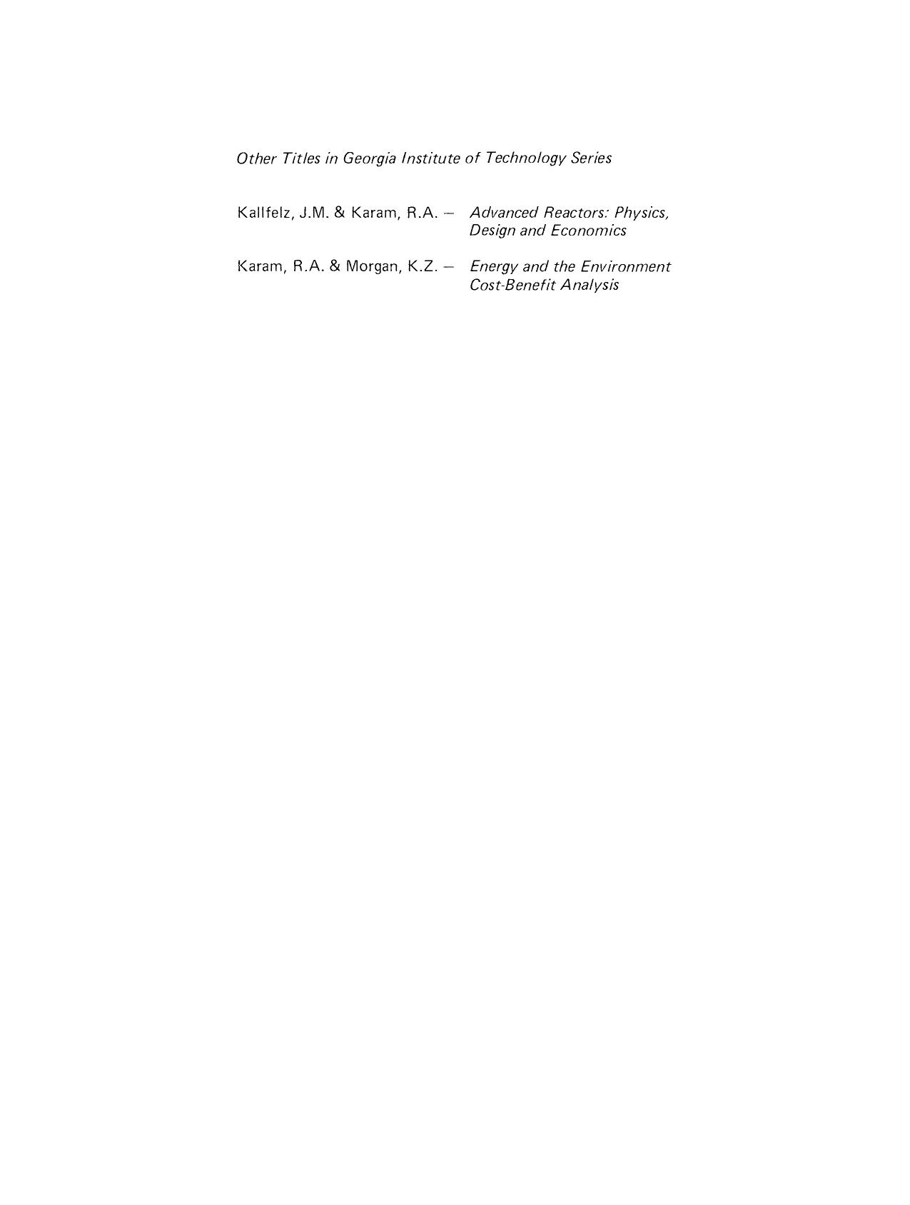 Environmental Impact of Nuclear Power Plants. Proceedings of a Conference Held November 26â30, 1974, Sponsored by the School of Nuclear Engineering, Georgia Institute of Technolo by R. A. Karam and Karl Z. Morgan (Eds.)