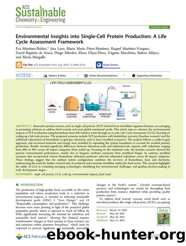 Environmental Insights into Single-Cell Protein Production: A Life Cycle Assessment Framework by unknow