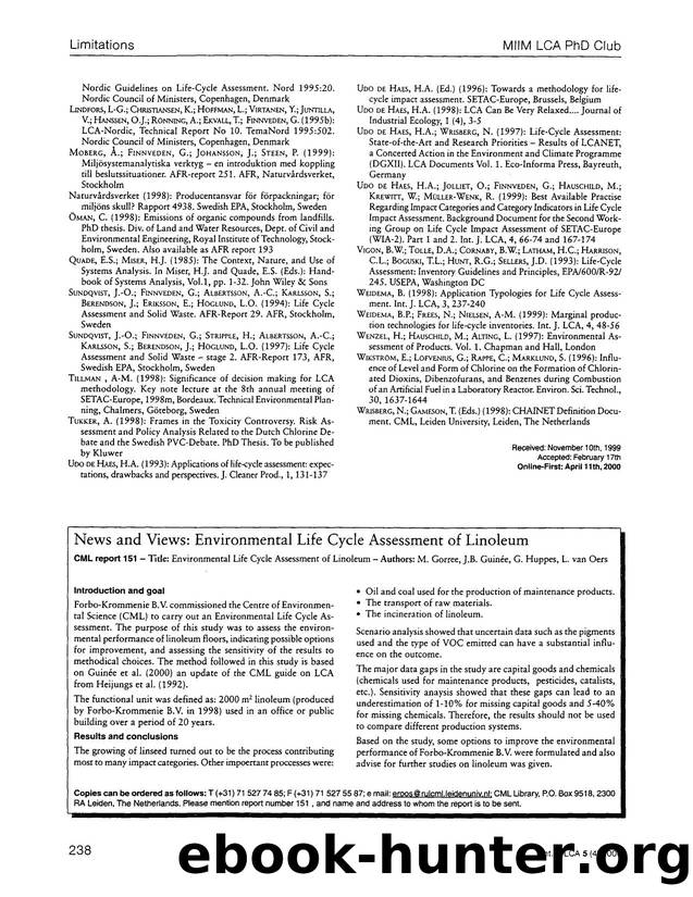 Environmental Life cycle assessment of linoleum by Unknown