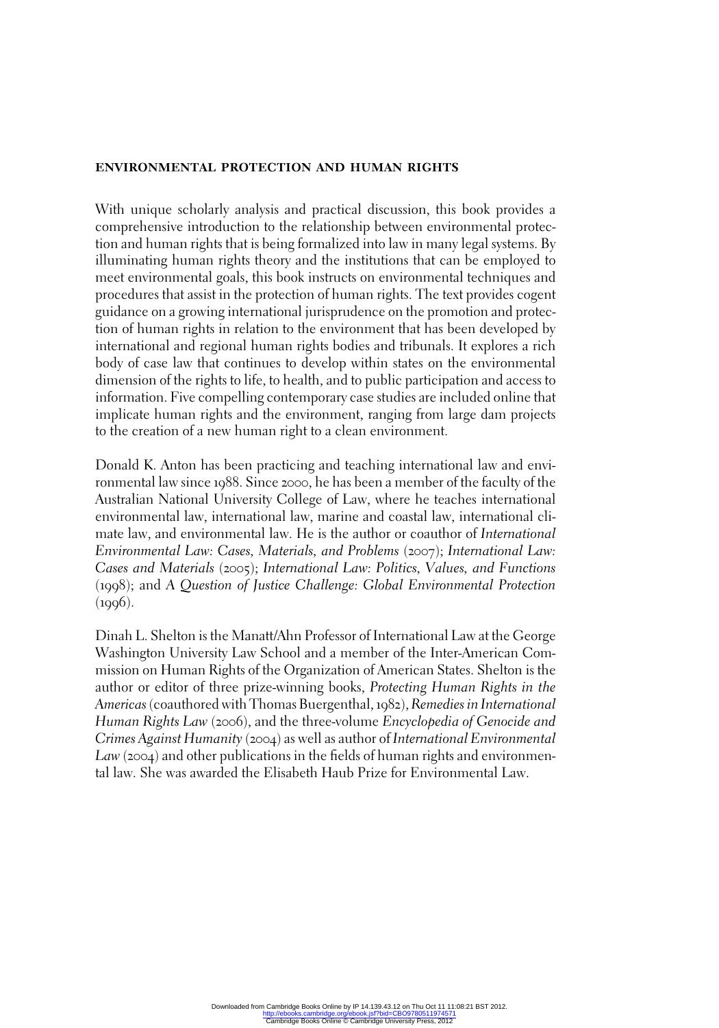 Environmental Protection and Human Rights (Repost) by Unknow