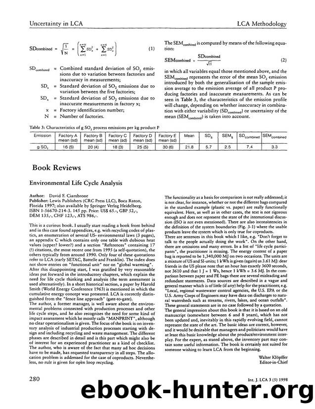 Environmental life cycle analysis by Unknown