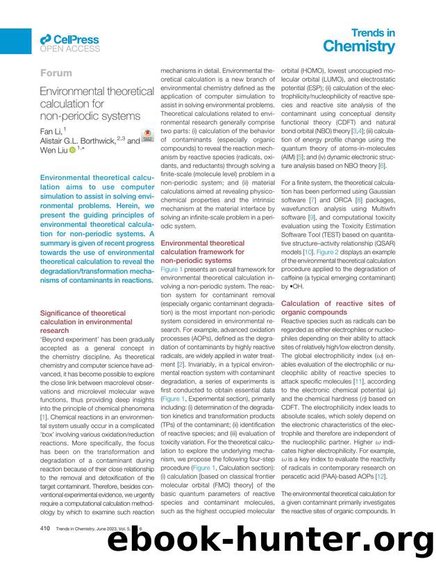Environmental theoretical calculation for non-periodic systems by Fan Li & Alistair G.L. Borthwick & Wen Liu