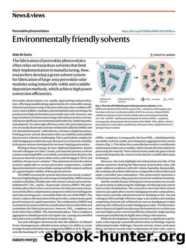 Environmentally friendly solvents by Aldo Carlo