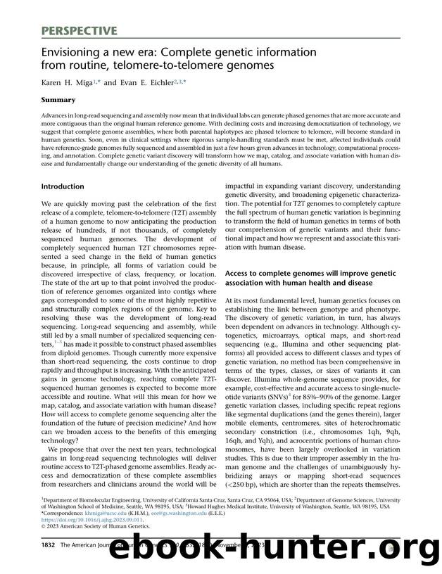 Envisioning a new era: Complete genetic information from routine, telomere-to-telomere genomes by Karen H. Miga & Evan E. Eichler