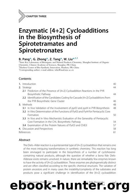 Enzymatic [4+2] Cycloadditions in the Biosynthesis of Spirotetramates and Spirotetronates by B. Pang & G. Zhong & Z. Tang & W. Liu