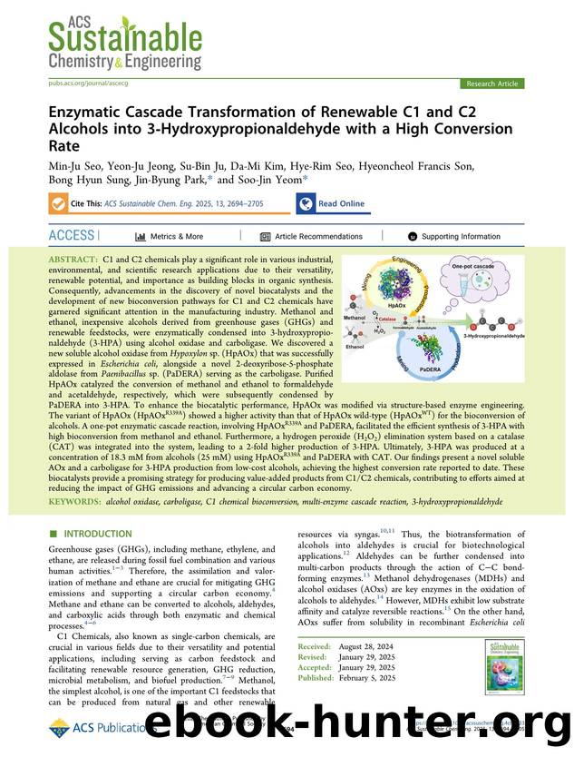 Enzymatic Cascade Transformation of Renewable C1 and C2 Alcohols into 3-Hydroxypropionaldehyde with a High Conversion Rate by unknow