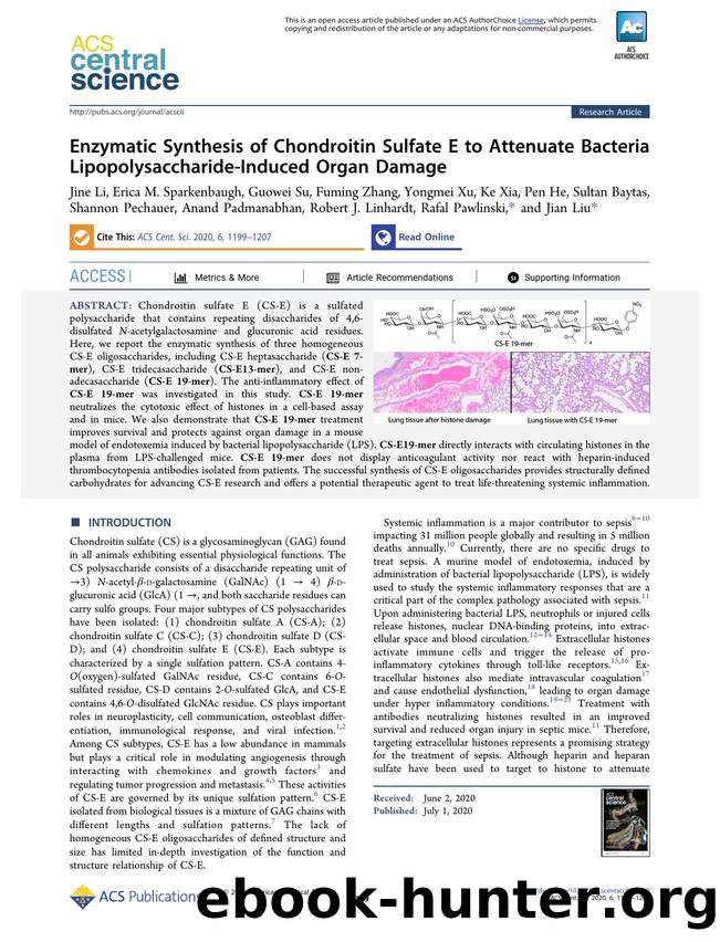Enzymatic Synthesis of Chondroitin Sulfate E to Attenuate Bacteria Lipopolysaccharide-Induced Organ Damage by unknow