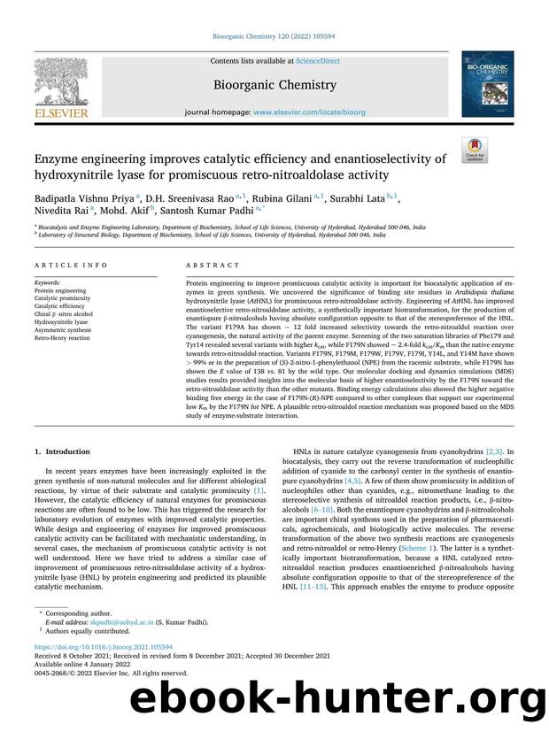 Enzyme engineering improves catalytic efficiency and enantioselectivity of hydroxynitrile lyase for promiscuous retro-nitroaldolase activity by unknow