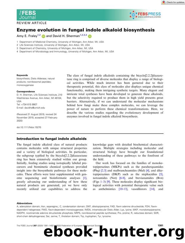 Enzyme evolution in fungal indole alkaloid biosynthesis by Unknown
