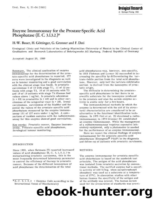 Enzyme immunoassay for the prostate-specific acid phosphatase (E. C. 3.1.3.2.) by Unknown