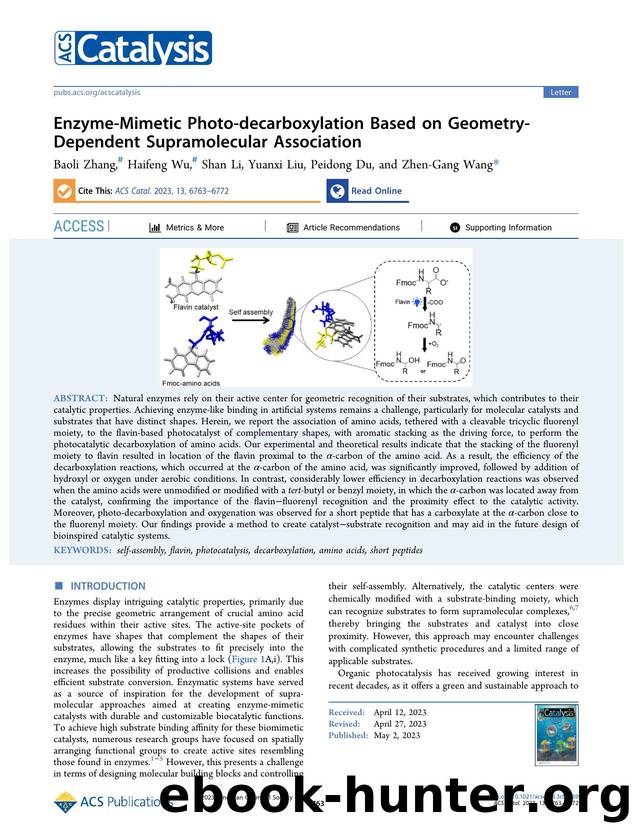 Enzyme-Mimetic Photo-decarboxylation Based on Geometry-Dependent Supramolecular Association by Baoli Zhang Haifeng Wu Shan Li Yuanxi Liu Peidong Du and Zhen-Gang Wang