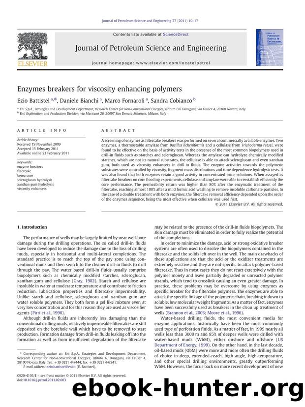 Enzymes breakers for viscosity enhancing polymers by Ezio Battistel & Daniele Bianchi & Marco Fornaroli & Sandra Cobianco