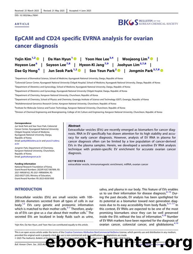EpCAM and CD24 specific EV RNA analysis for ovarian cancer diagnosis by Unknown