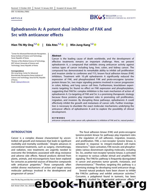 Ephedrannin A: A potent dual inhibitor of FAK and Src with anticancer effects by Unknown