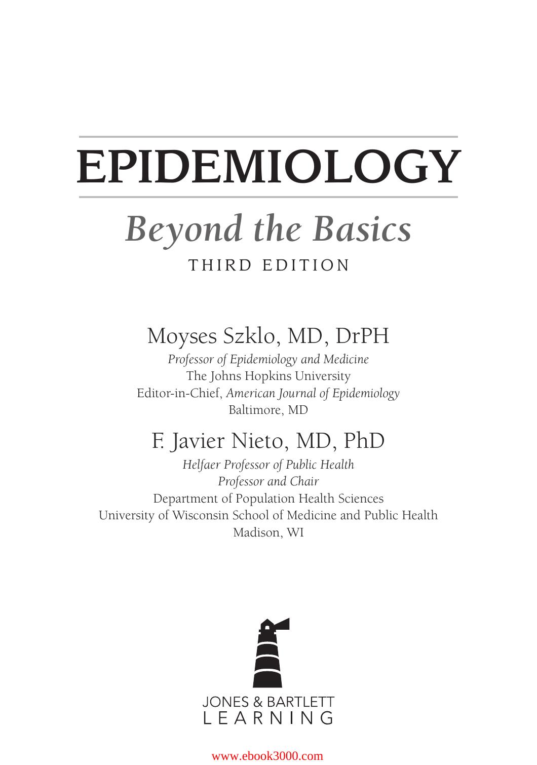 Epidemiology: Beyond the Basics, 3 edition by Unknow