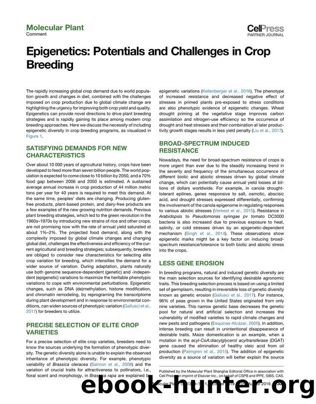 Epigenetics: Potentials and Challenges in Crop Breeding by Soodeh Tirnaz & Jacqueline Batley