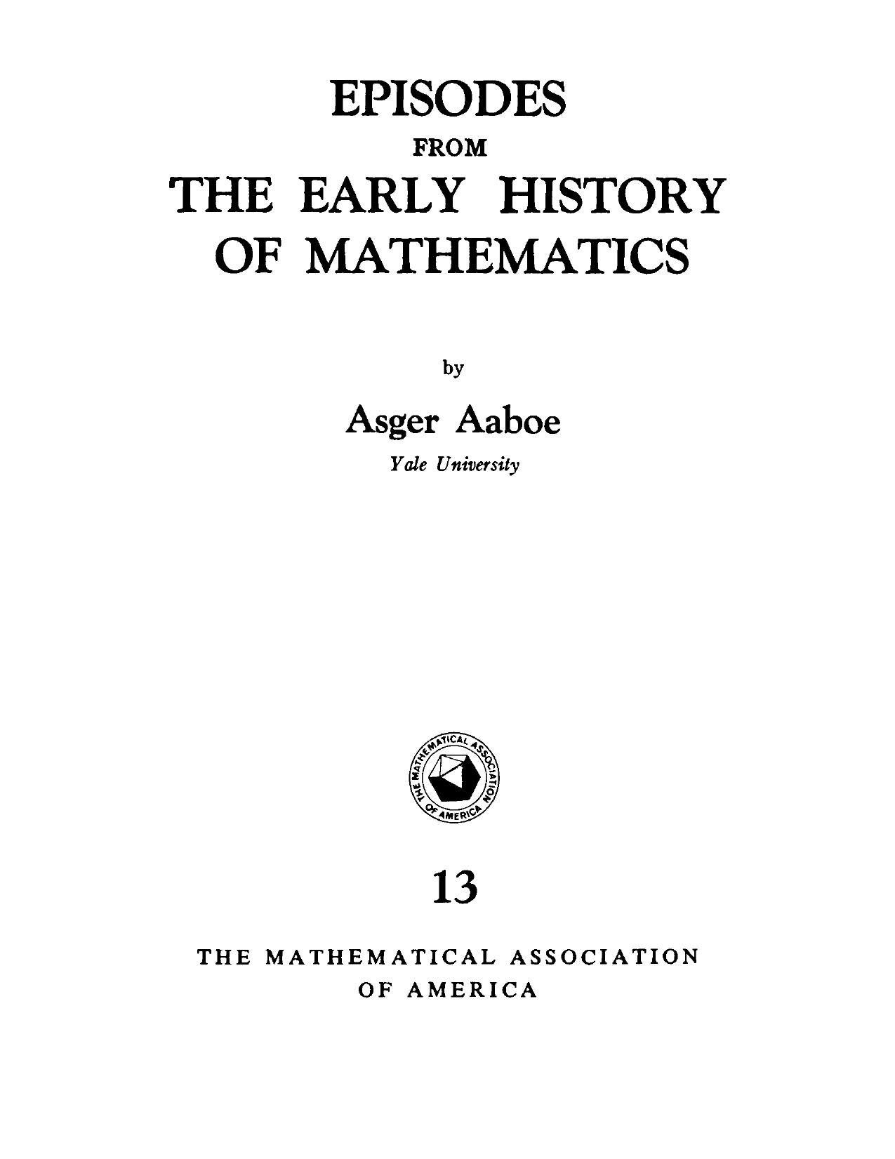 Episodes from the Early History of Mathematics.djvu by bruce
