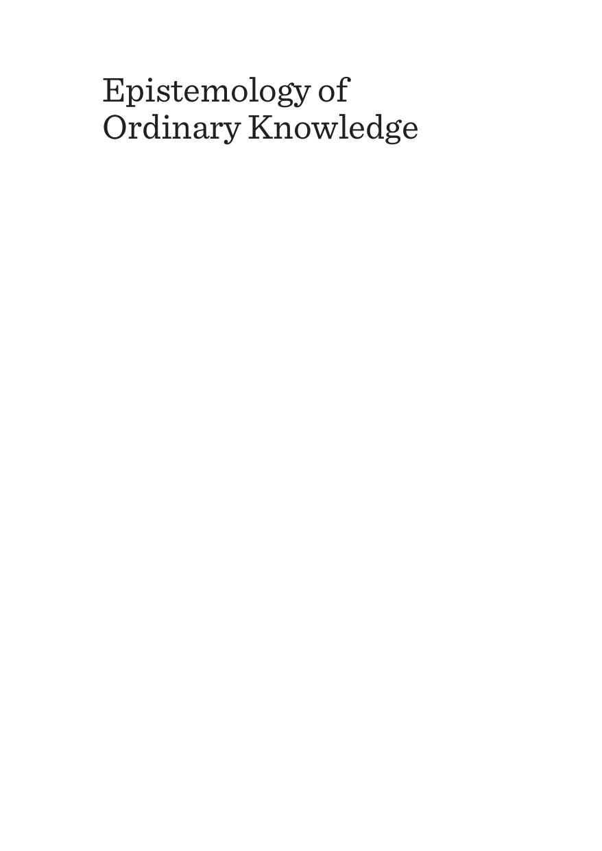 Epistemology of Ordinary Knowledge by Paolo Piccari; Mariano L. Bianca