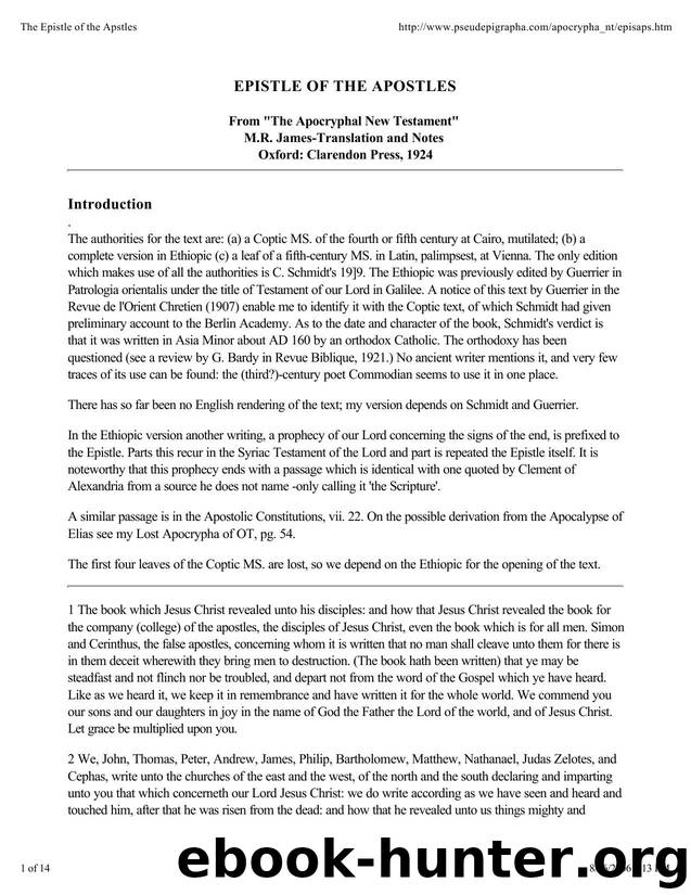 Epistle of the Apostles by Unknown