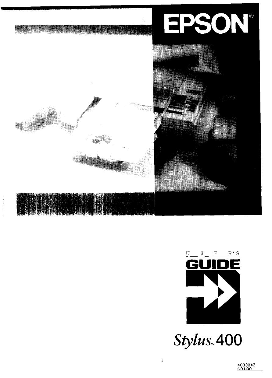 Epson Stylus 400 User's Guide by Unknown