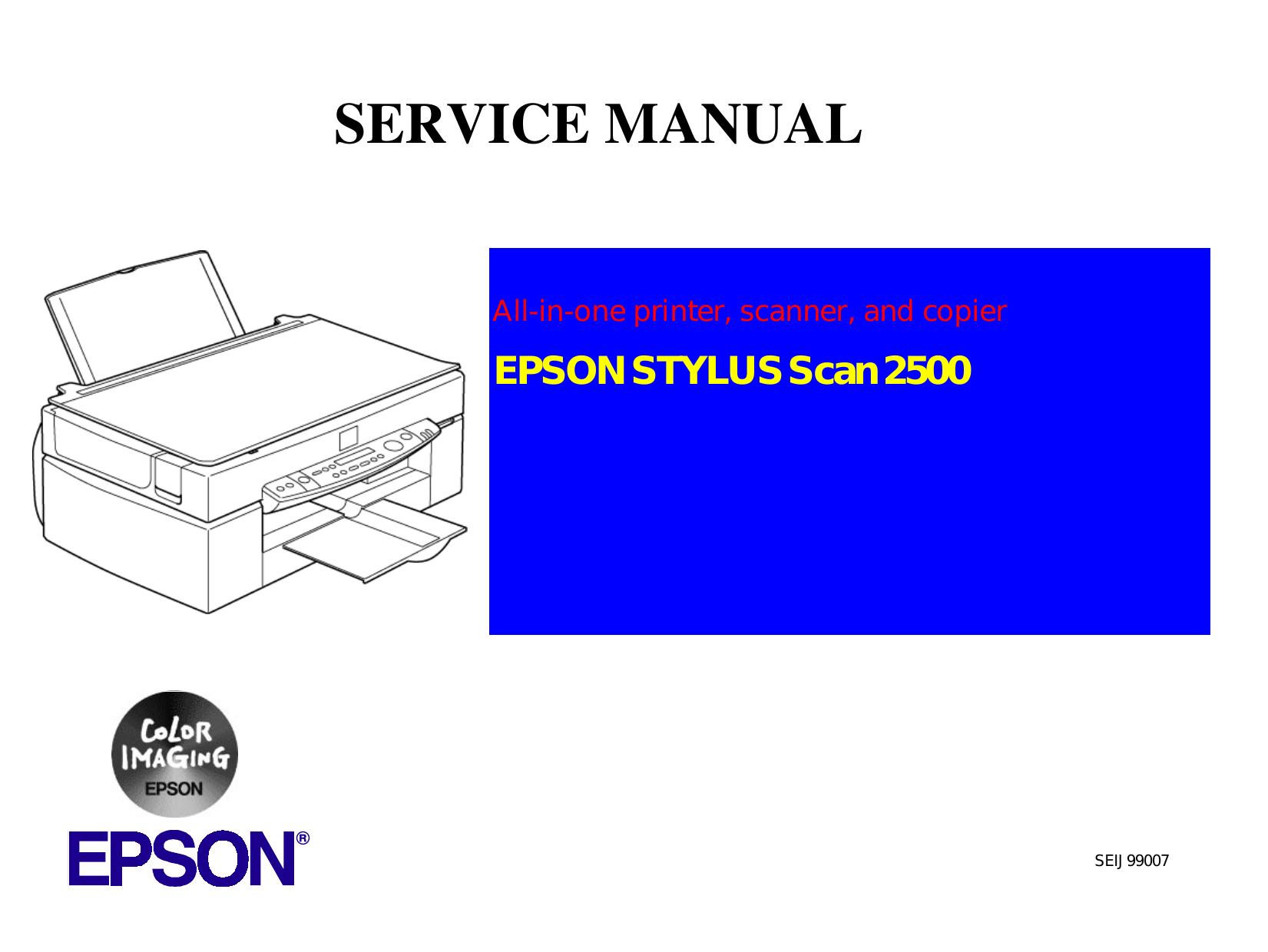 Epson Stylus Scan 2500 Service Manual by Unknown