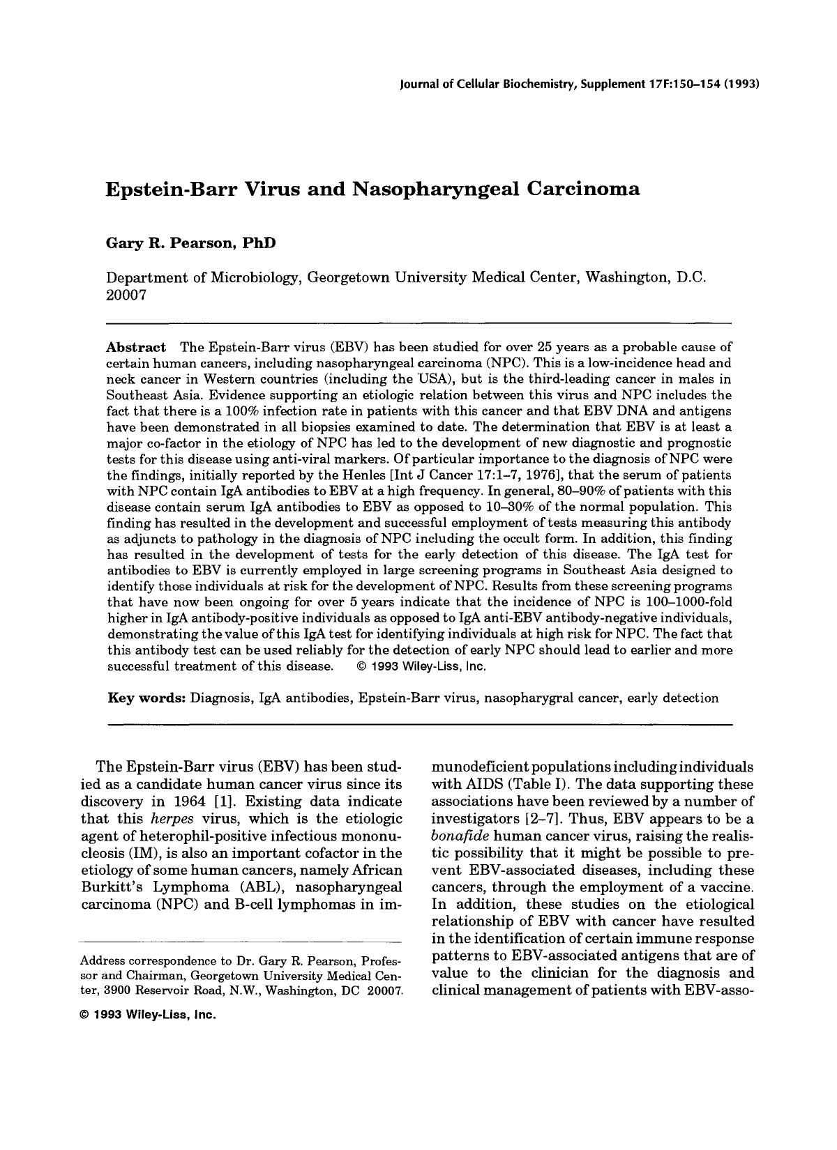 Epstein-Barr virus and nasopharyngeal carcinoma by Unknown